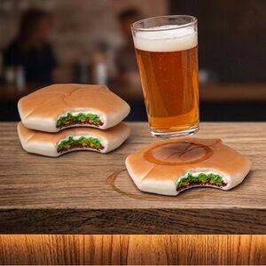 NWT Crunchwrap Coaster Set - Handmade - Set of 2 - Multicolour